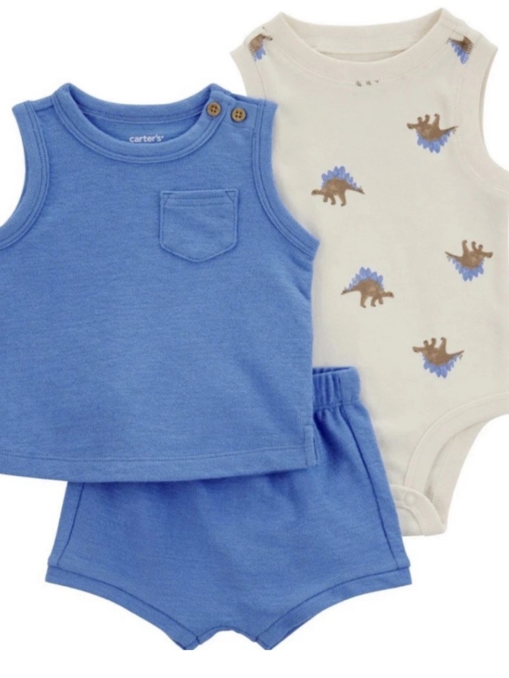 NWT Carter's Dinosaur Tank Top Bodysuit Shorts Outfit
3PC Set 18 Months Baby Boy